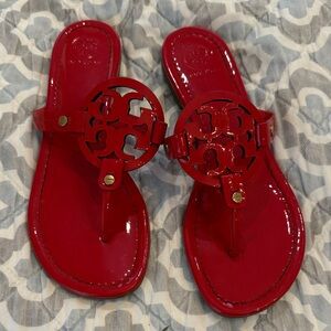Red Tory Burch miller flip flop Sandals 8 women’s